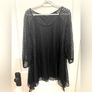 1X Lily Morgan Tunic Black Blouse - never worn.